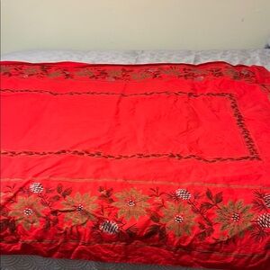Red Christmas Table Cloth.